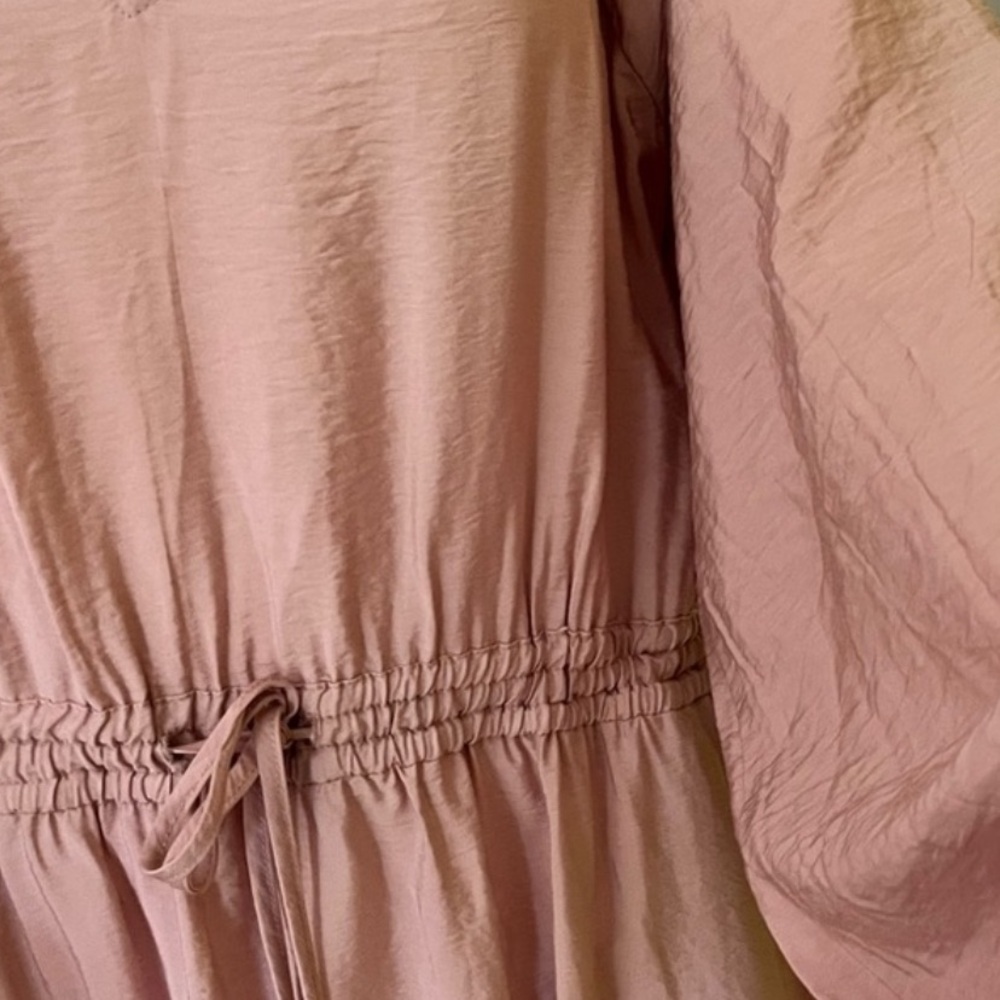 A New Day Blush Colored Long Sleeve Tiered Chiffon Flowing Maxi Dress 2X NWT - Picture 4 of 12